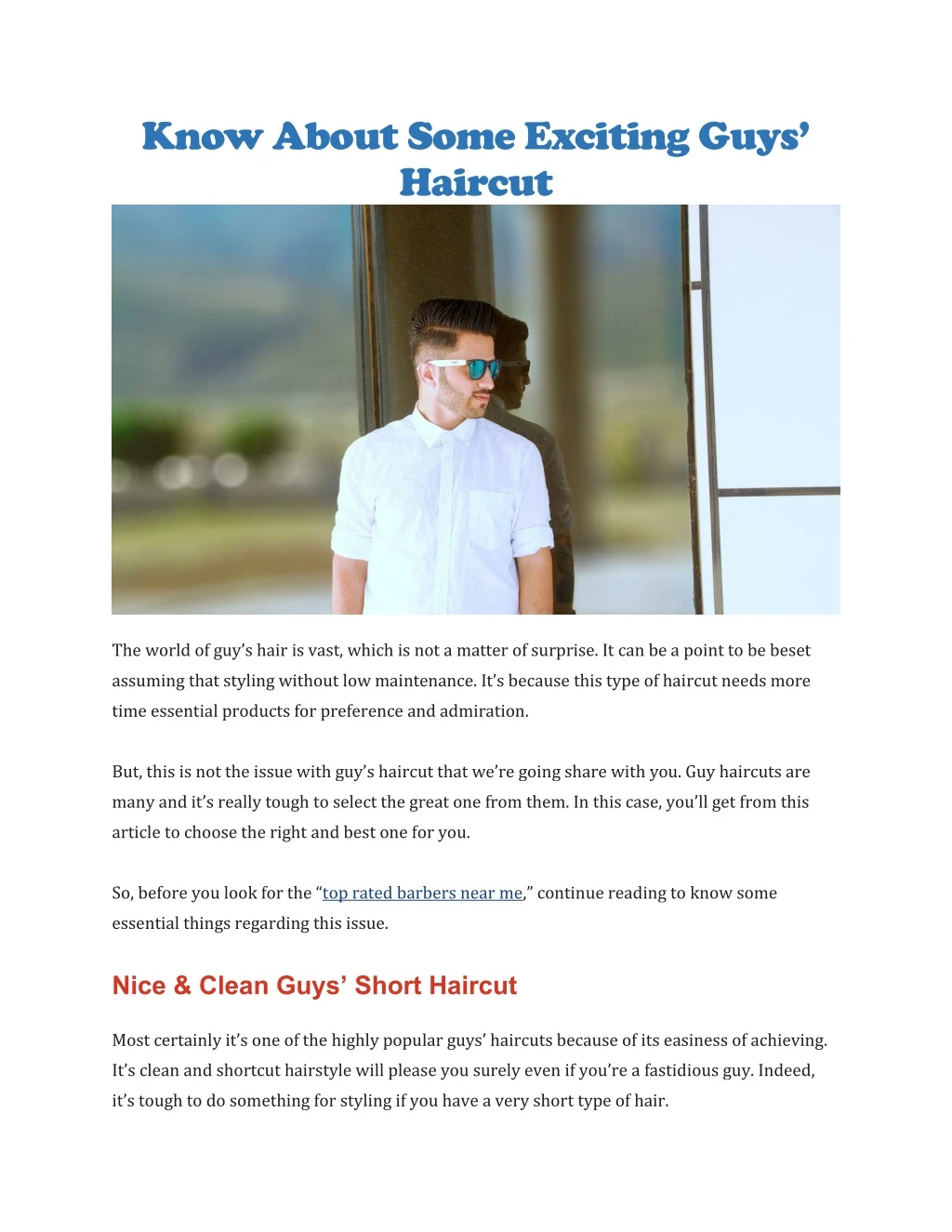 know about some exciting guys haircut