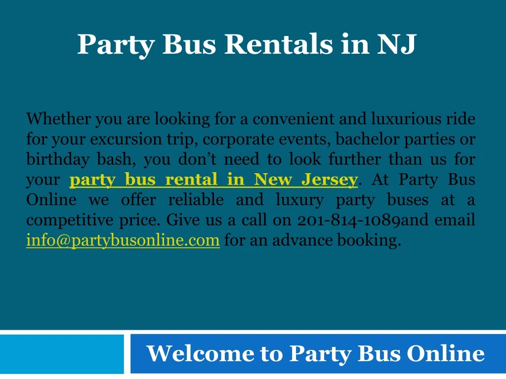 party bus rentals in nj