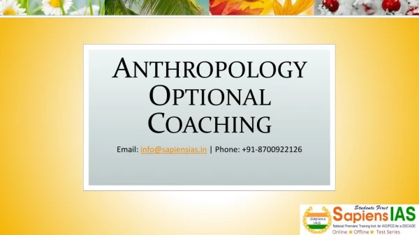 Anthropology Optional Coaching