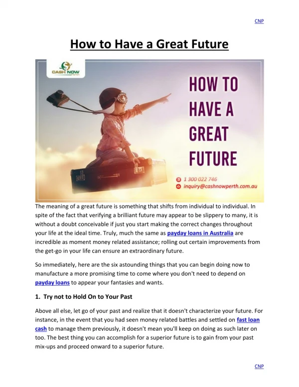 How to Have a Great Future