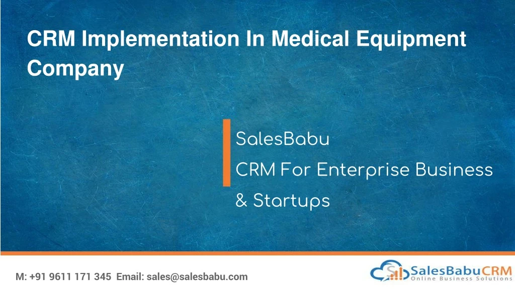 crm implementation in medical equipment company