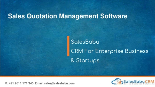 Sales Quotation Management Software