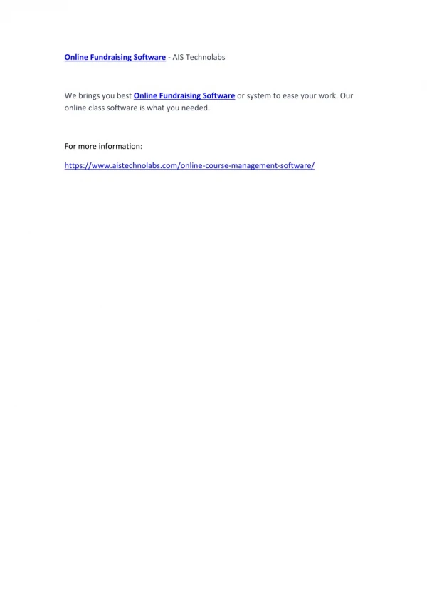 online fundraising software ais technolabs