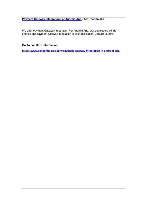 payment gateway integration for android