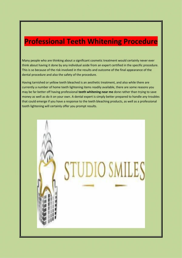 professional teeth whitening procedure