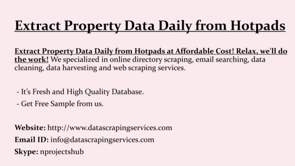 Extract Property Data Daily from Hotpads