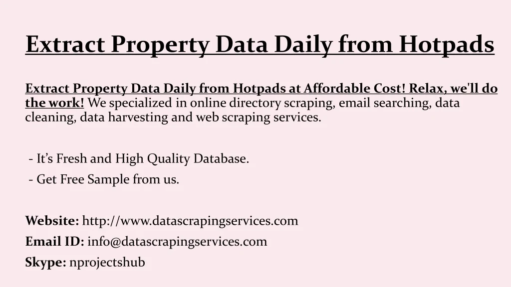 extract property data daily from hotpads