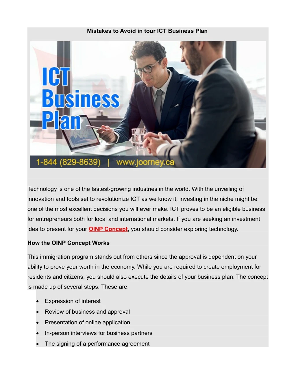 mistakes to avoid in tour ict business plan