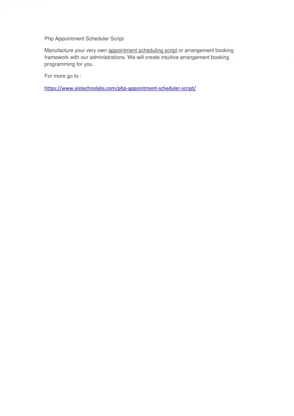 php appointment scheduler script