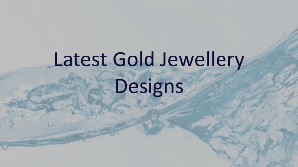 Latest Gold Jewellery Designs