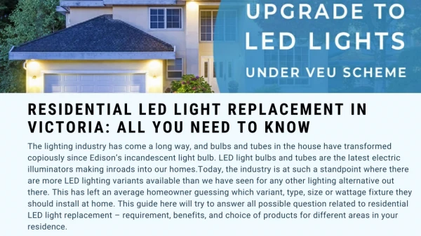 RESIDENTIAL LED LIGHT REPLACEMENT IN VICTORIA: ALL YOU NEED TO KNOW