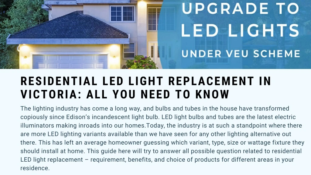 residential led light replacement in victoria