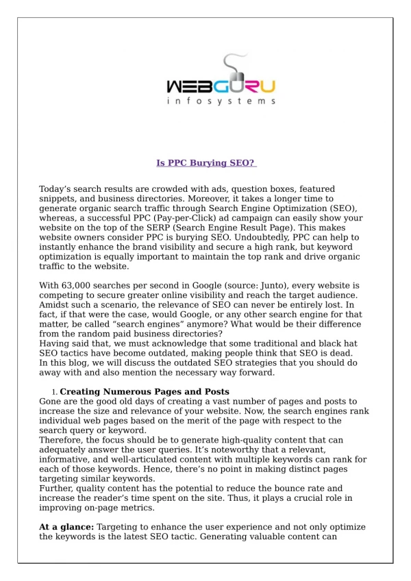 is ppc burying seo