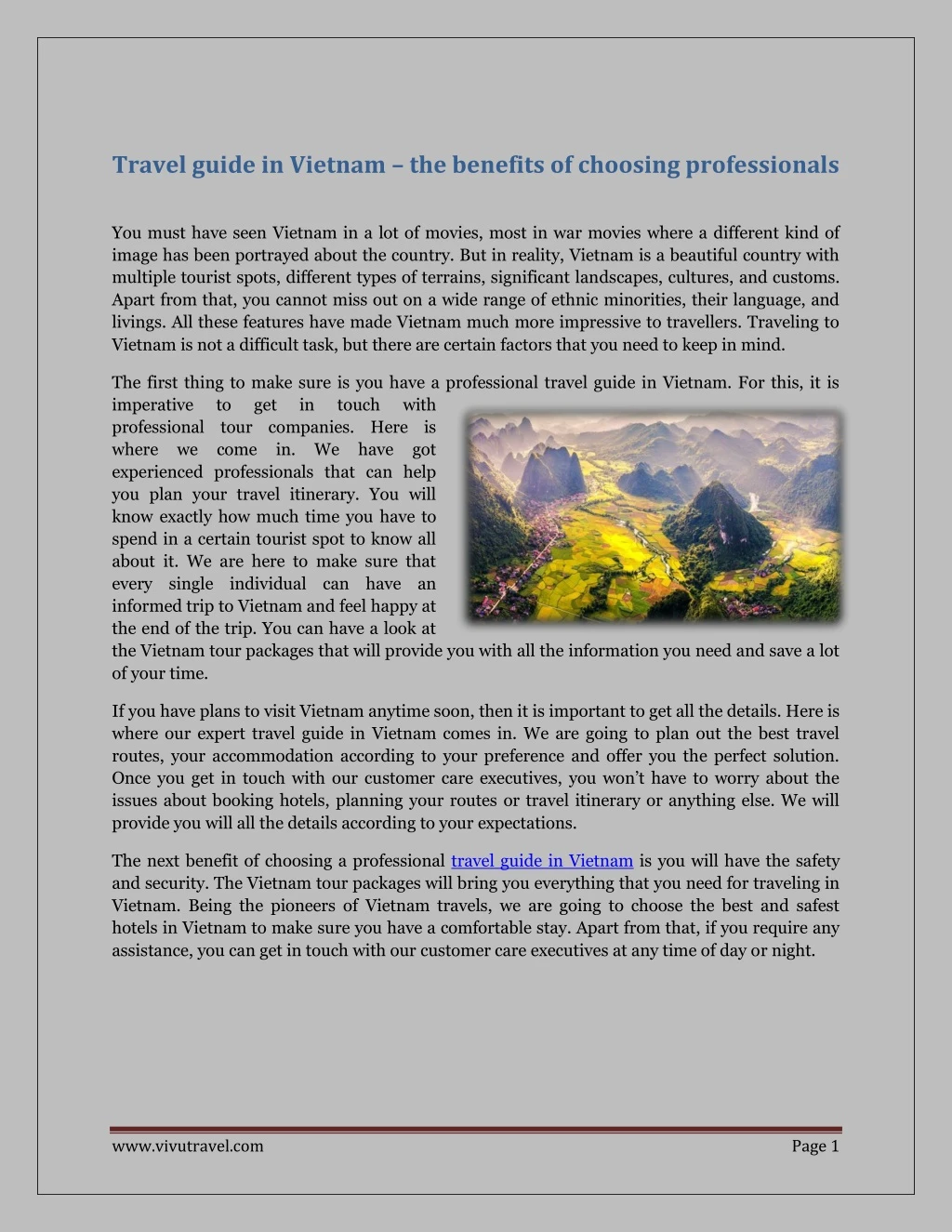 travel guide in vietnam the benefits of choosing