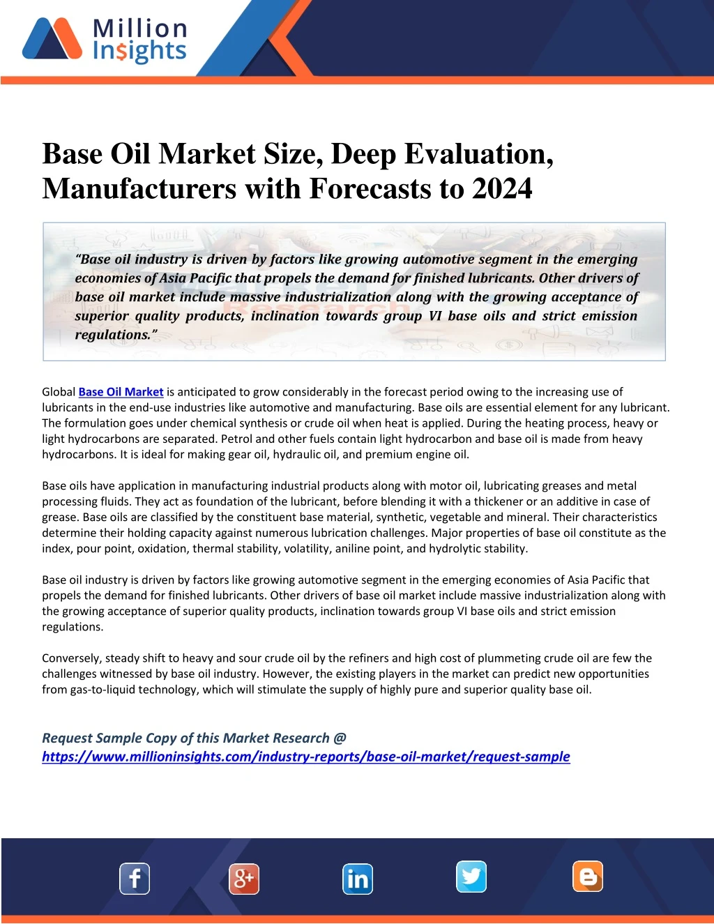 base oil market size deep evaluation