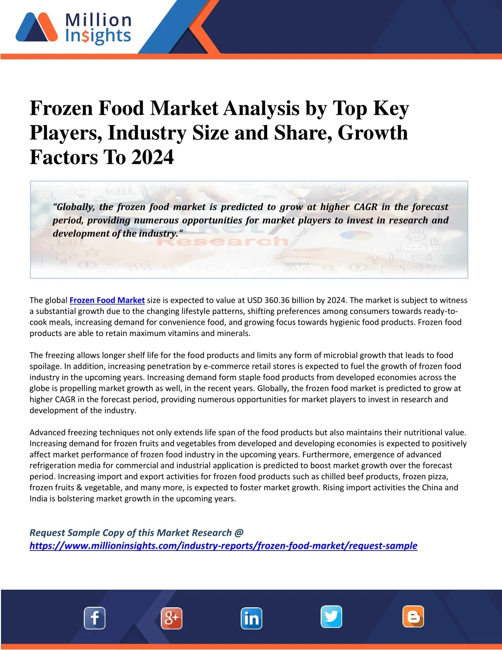 frozen food market analysis by top key players