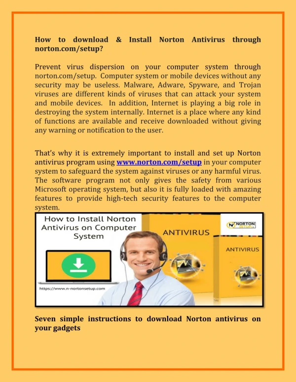 how to download install norton antivirus through