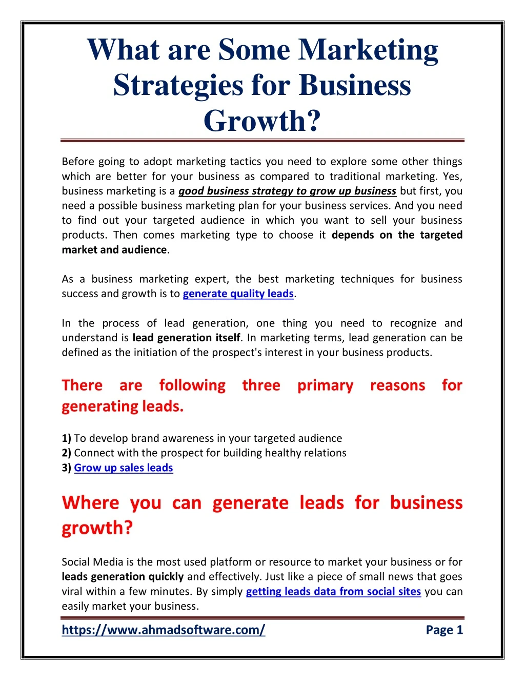 what are some marketing strategies for business