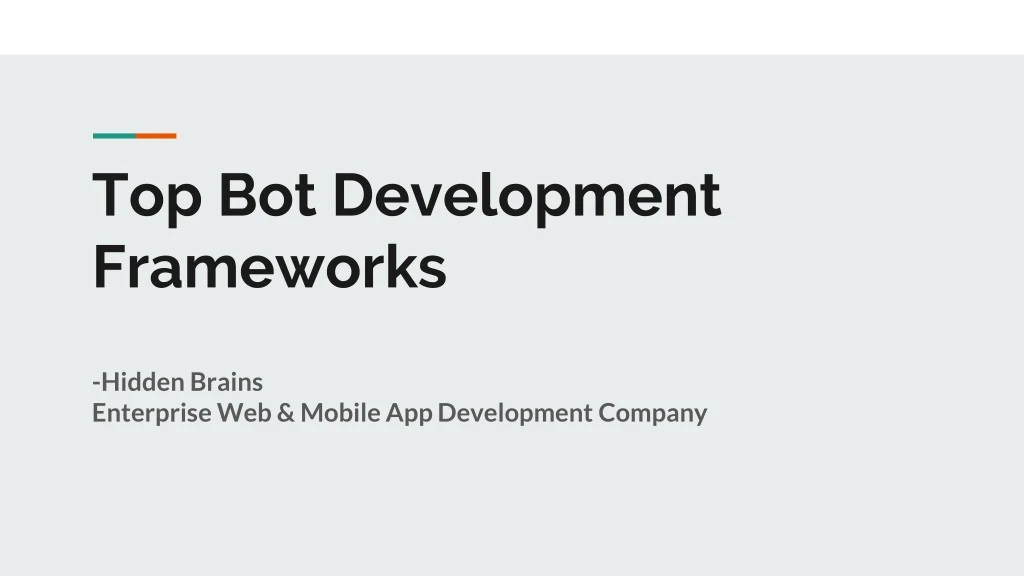 top bot development frameworks