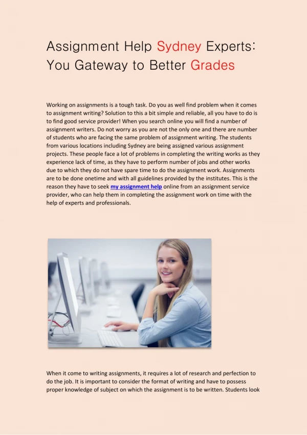 Assignment Help Sydney Experts: You Gateway to Better Grades