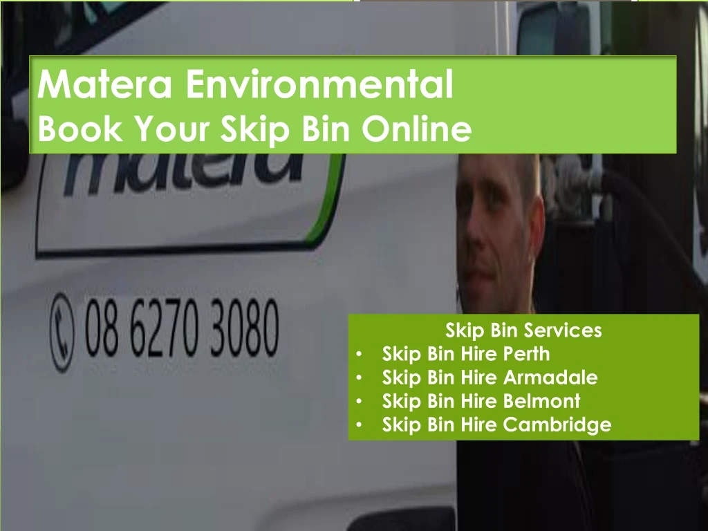 matera environmental book your skip bin online