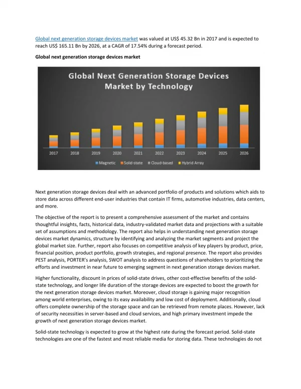 global next generation storage devices market