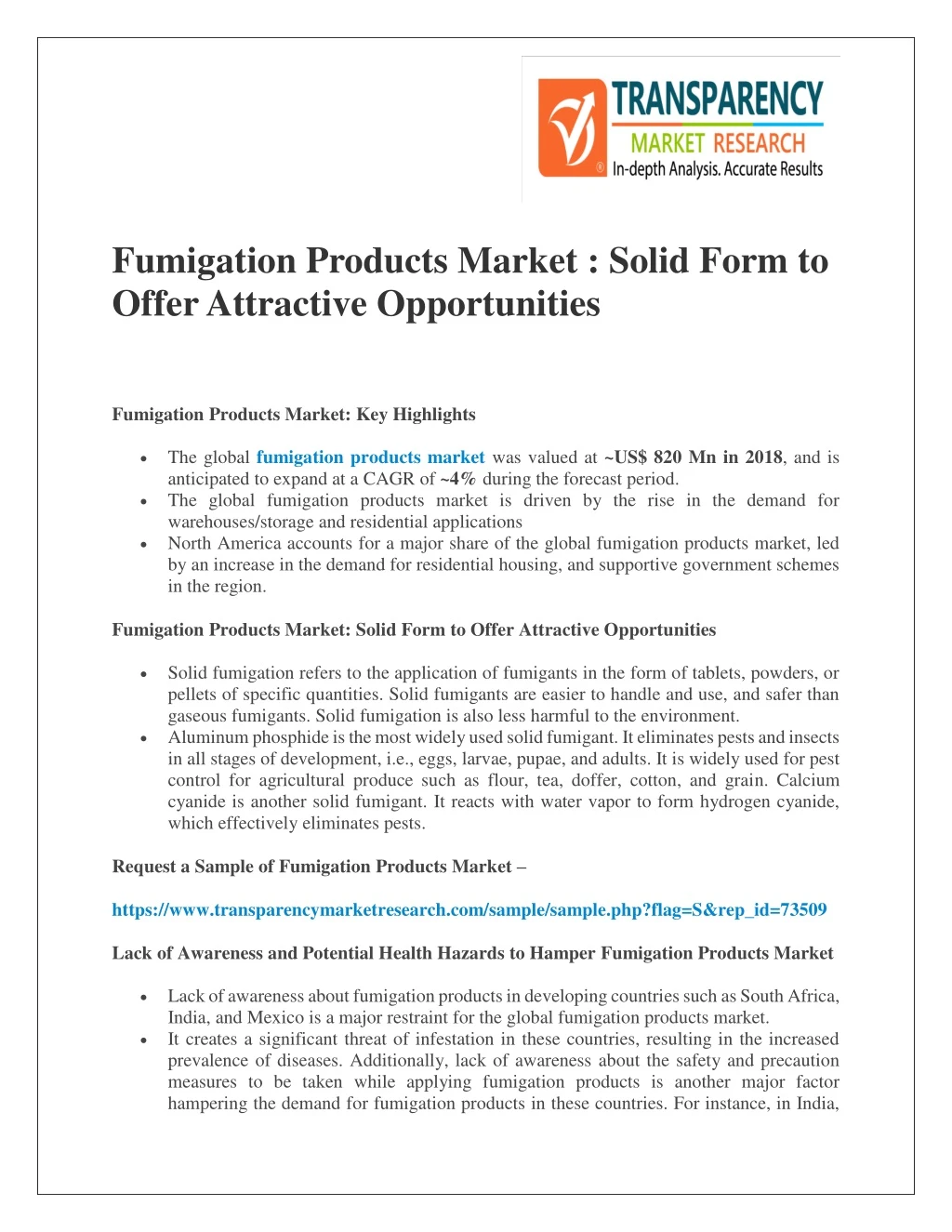 fumigation products market solid form to offer