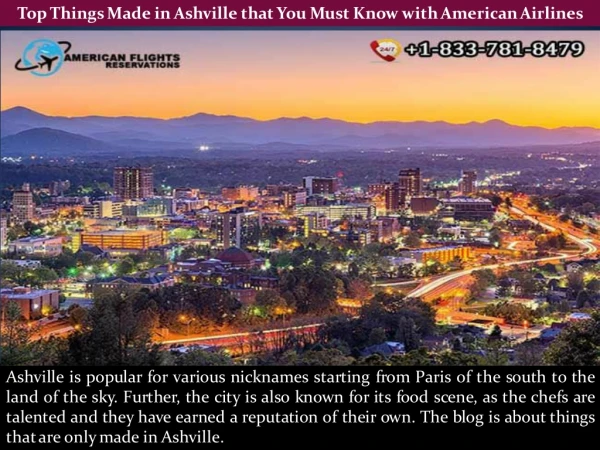 Top Things Made in Ashville that You Must Know with American Airlines