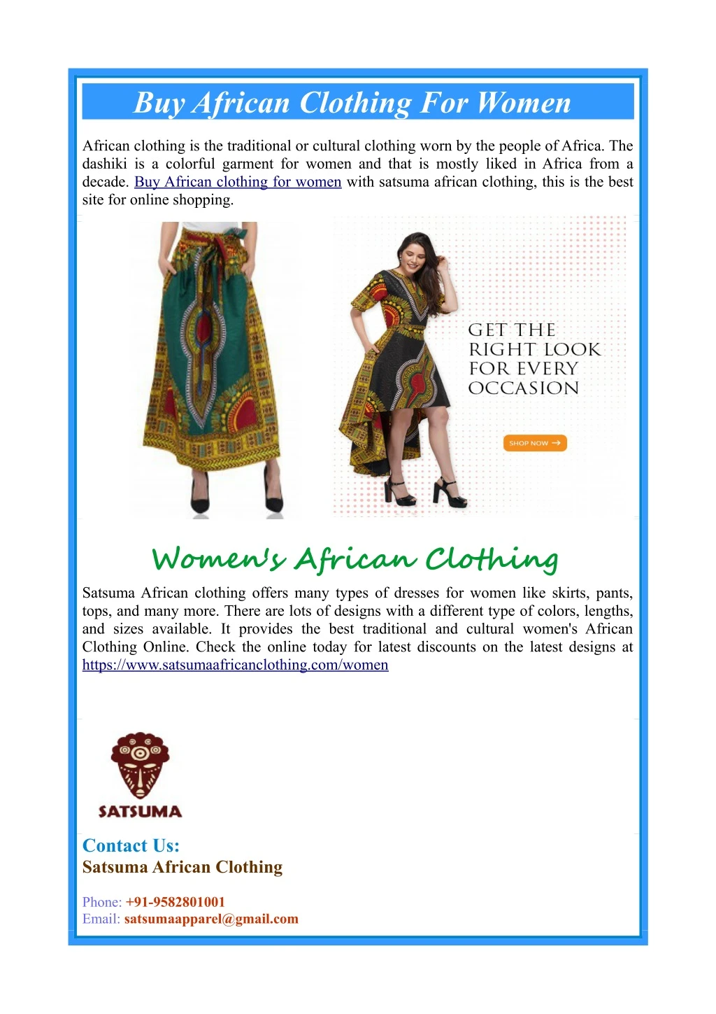 buy african clothing for women