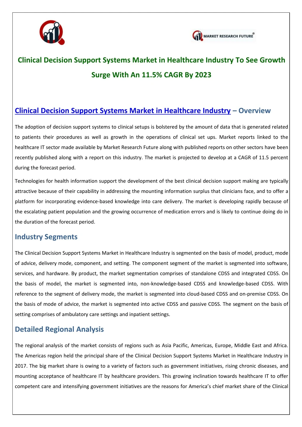 clinical decision support systems market