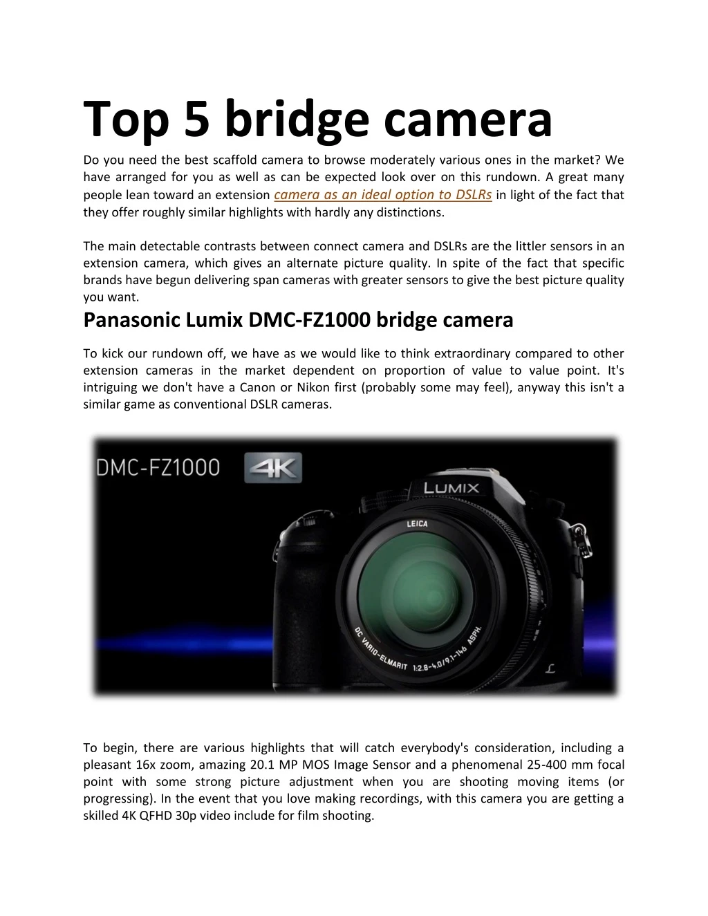 top 5 bridge camera do you need the best scaffold