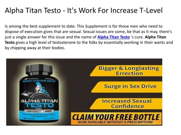 Alpha Titan Testo - It's Work For Increase T-Level