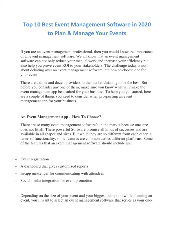 Top 10 Best Event Management Software in 2020 to Plan & Manage Your Events