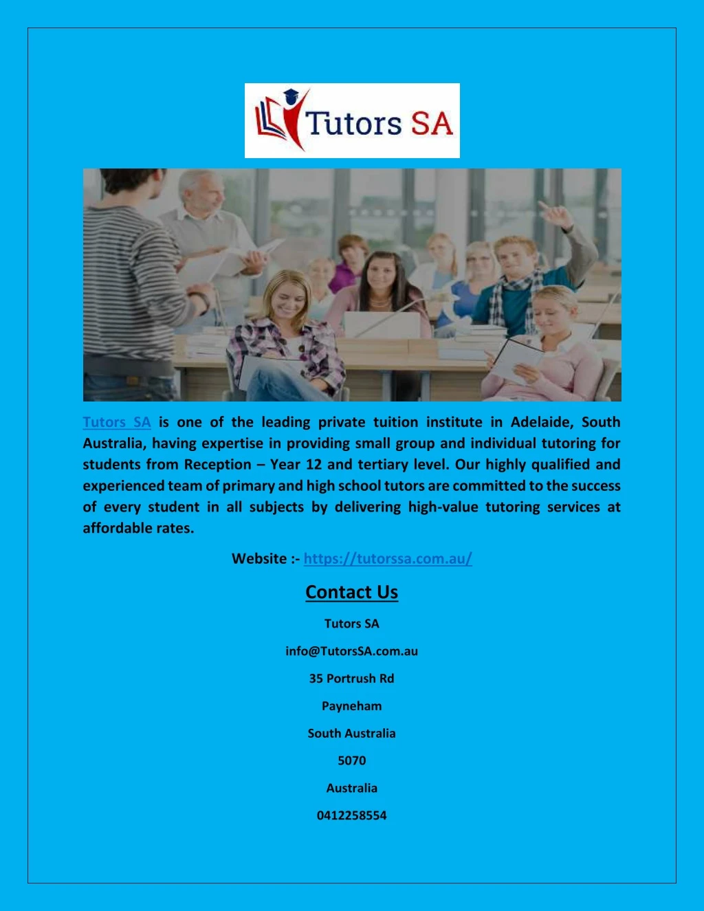 tutors sa is one of the leading private tuition
