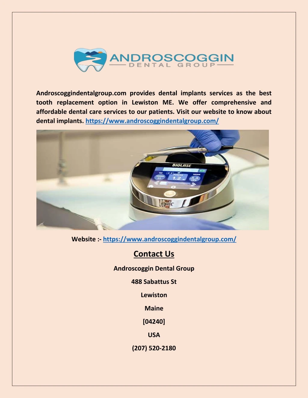 androscoggindentalgroup com provides dental