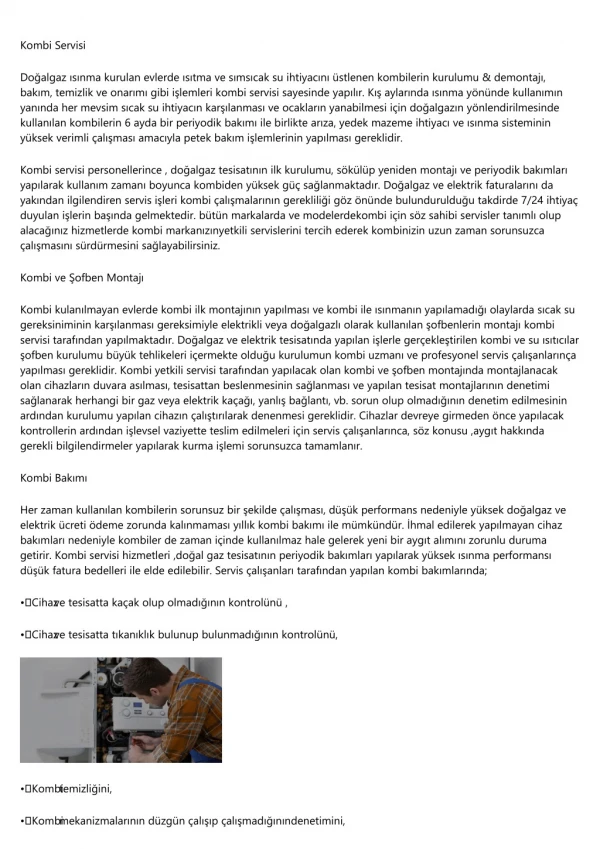 kombi servisi