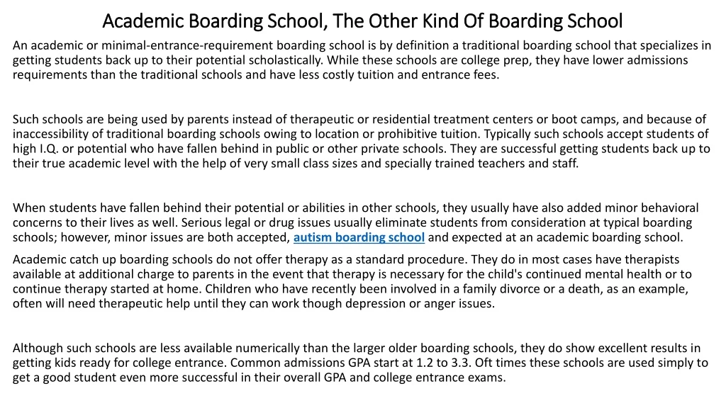 academic boarding school the other kind of boarding school