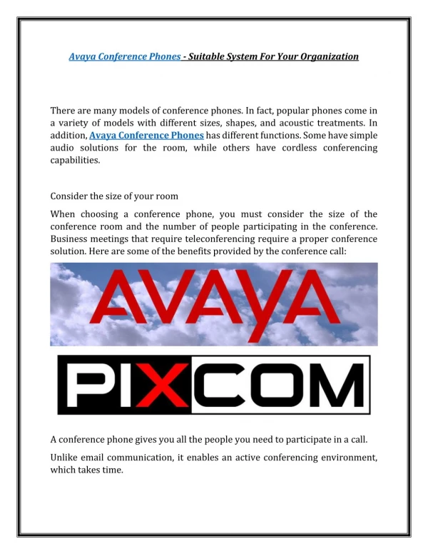 avaya conference phones suitable system for your