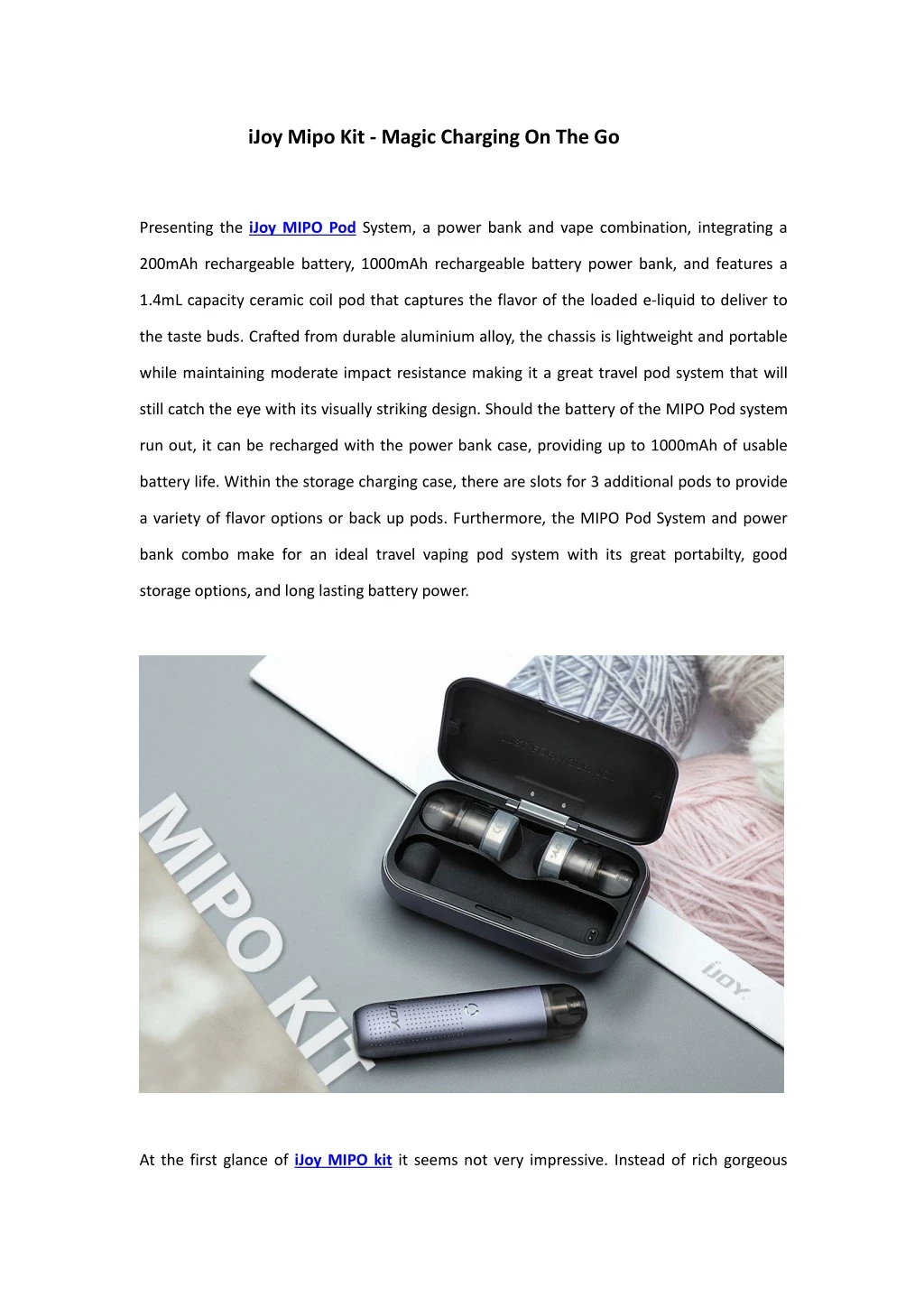 ijoy mipo kit magic charging on the go