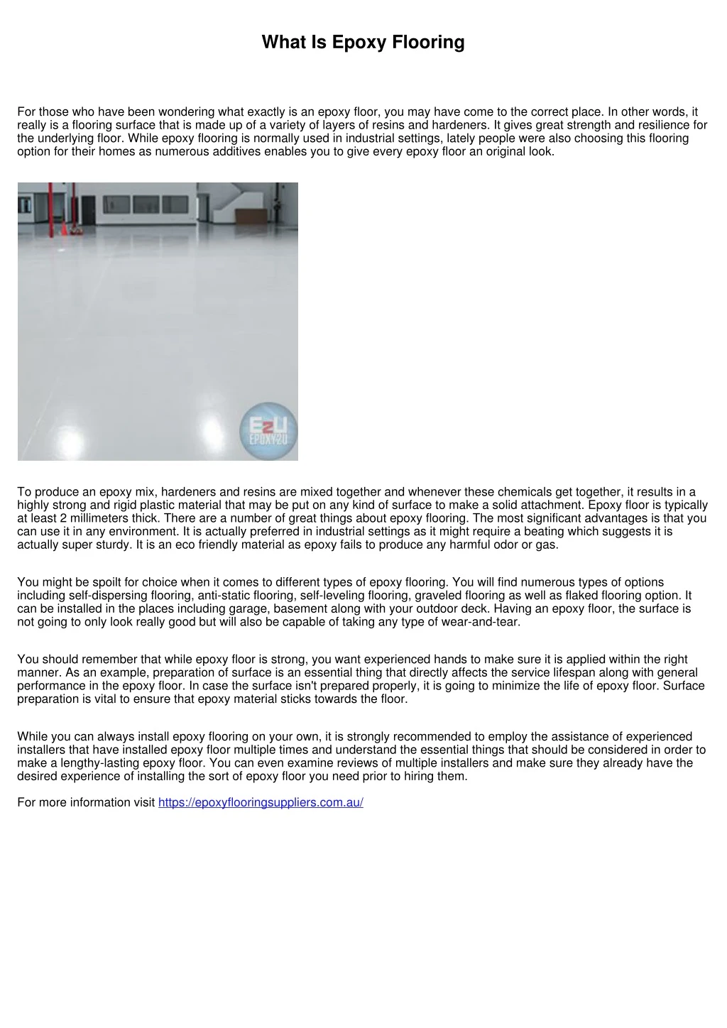 what is epoxy flooring