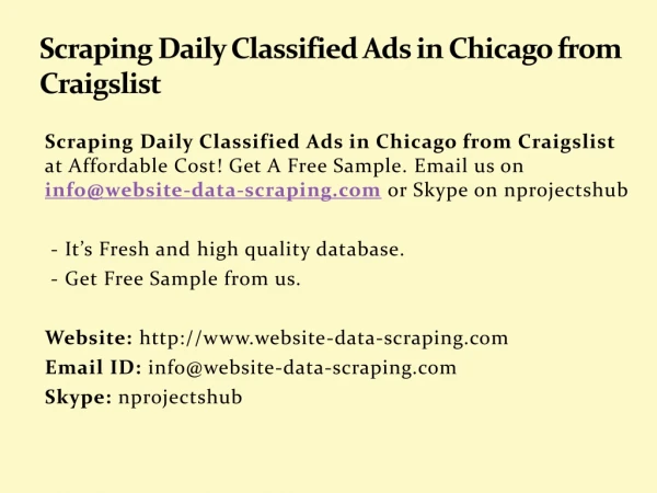 Scraping Daily Classified Ads in Chicago from Craigslist