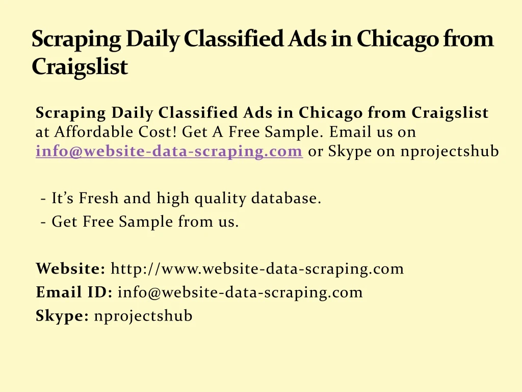 scraping daily classified ads in chicago from craigslist
