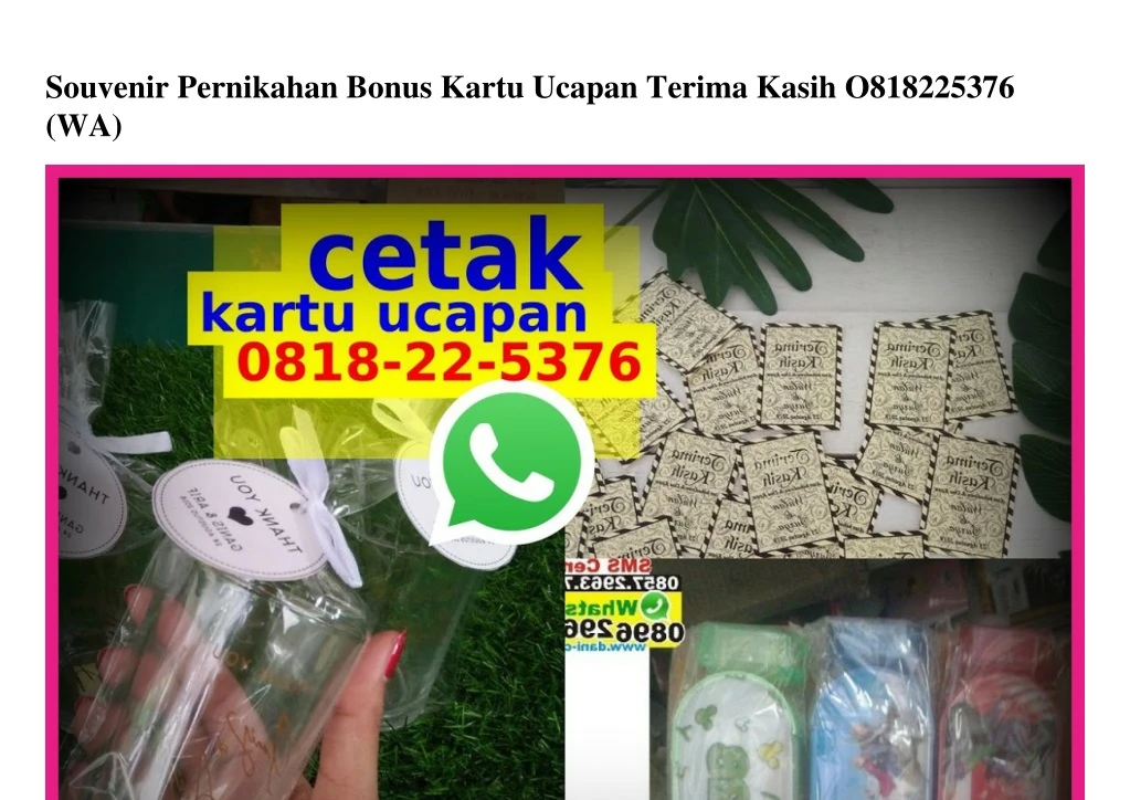 souvenir pernikahan bonus kartu ucapan terima