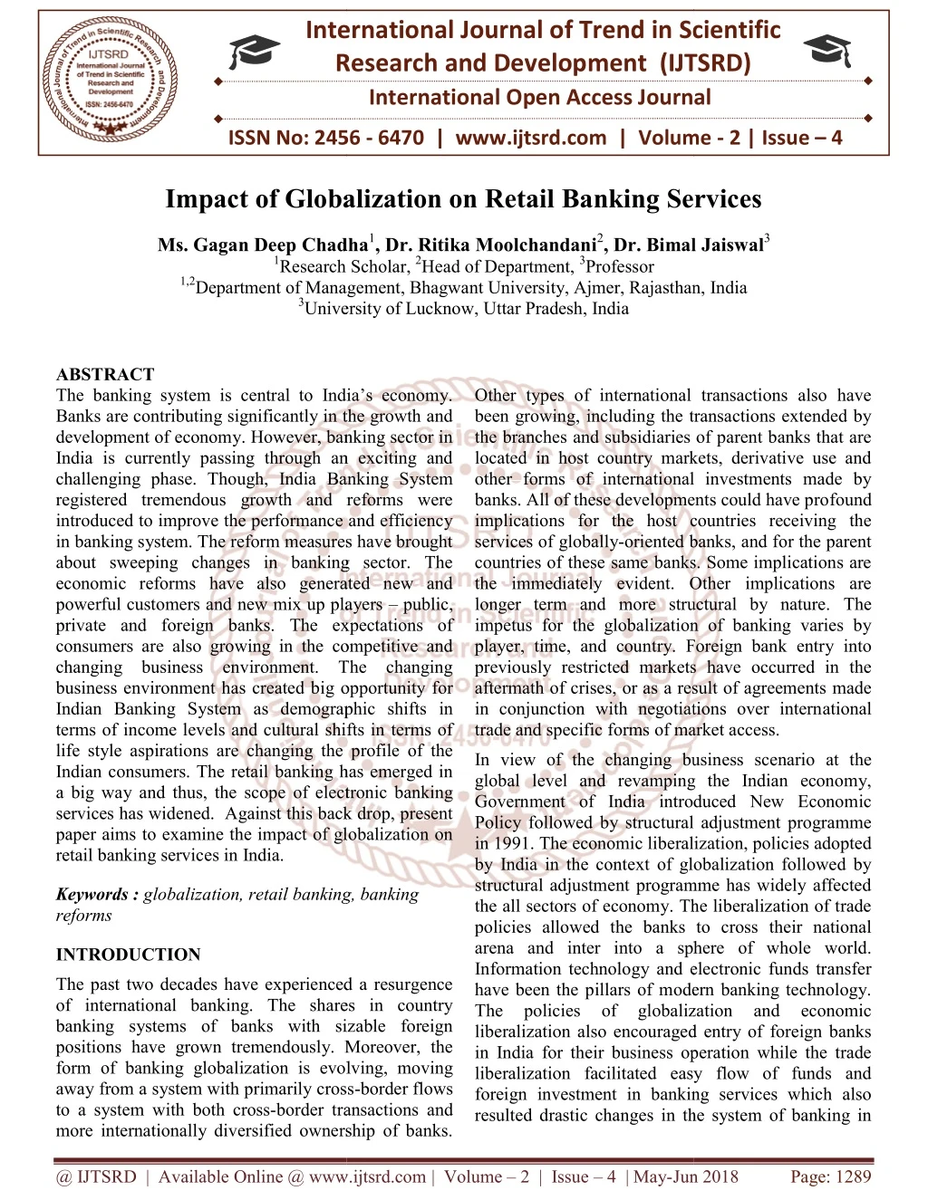 Impact of Globalization on Retail Banking Services