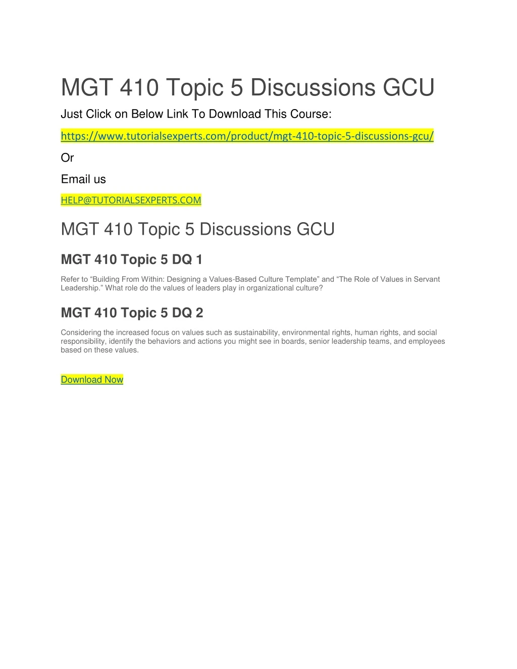 mgt 410 topic 5 discussions gcu just click