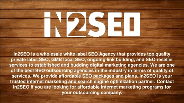 in2seo is a wholesale white label seo agency that