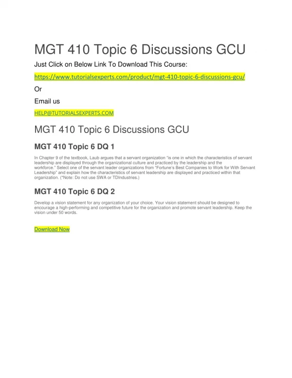 mgt 410 topic 6 discussions gcu just click