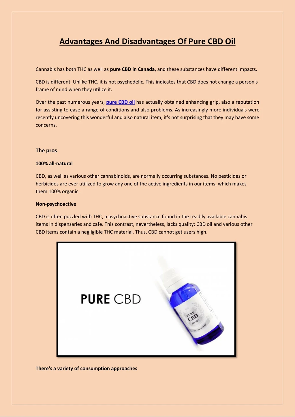 advantages and disadvantages of pure cbd oil