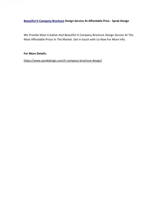 beautiful it company brochure design service