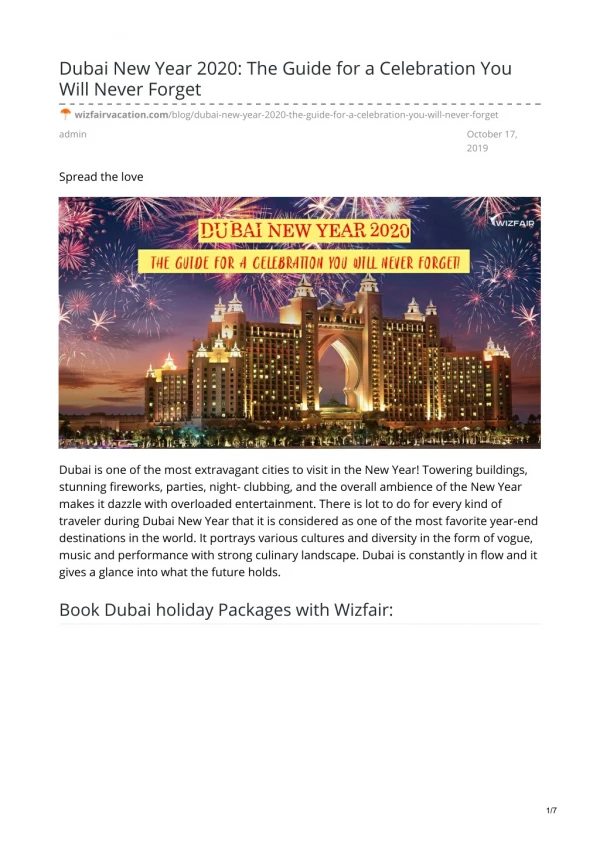Dubai New Year 2020: The Guide for a Celebration You Will Never Forget